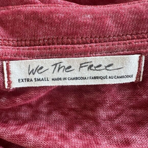We The Free Chill Out Oversized Cold Shoulder Shirt Heathered Berry XS - Picture 8 of 8